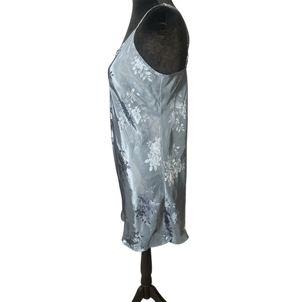 VTG Valerie Stevens Blue Floral Satin Slip
Dress - Picture 4 of 7